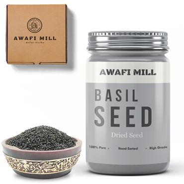 Awafi Mill Basil Seeds Sabja Seeds 100gm